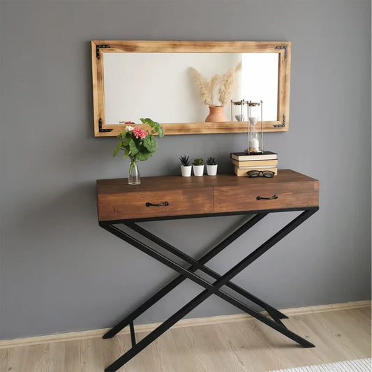 Alfwin Solid Wood Framed Wall Mounted Accent Mirror - The DecFair