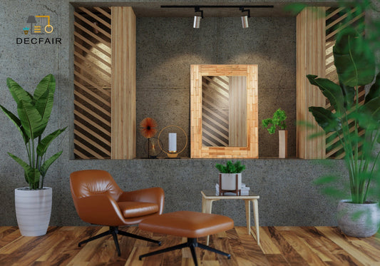 Brick Wooden Mirror - The DecFair