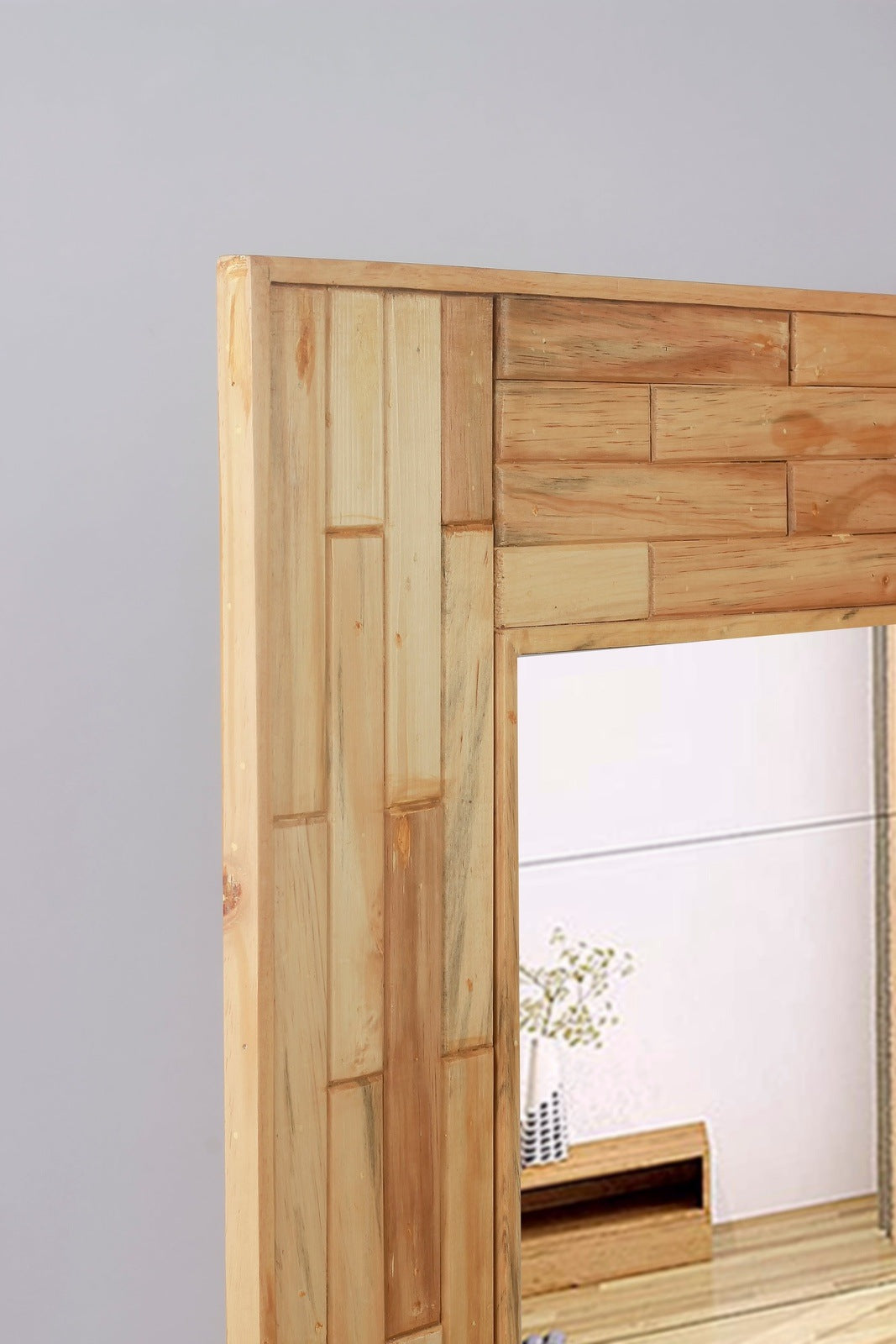 Brick Wooden Mirror - The DecFair