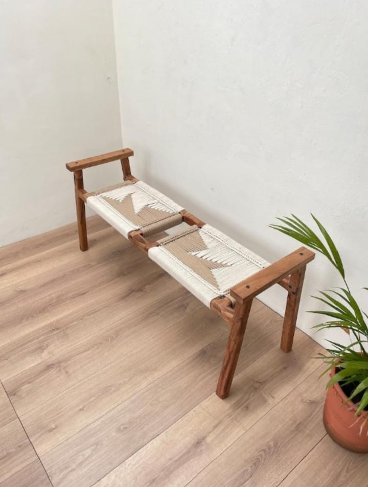 Mid-Century Double Seater Bench