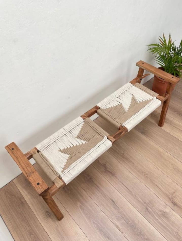 Mid-Century Double Seater Bench